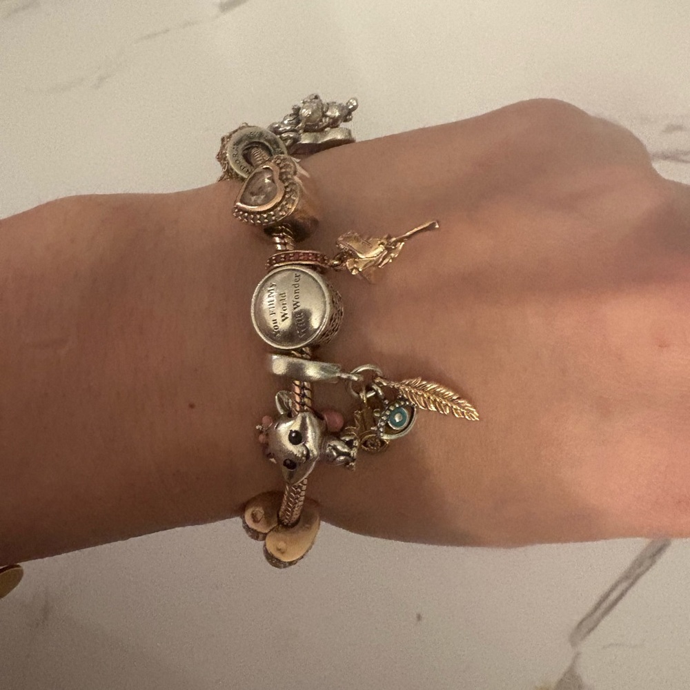 Rose Gold Pandora Charm Bracelet